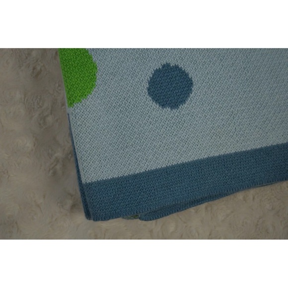 MiGi Little Whale Knit Baby Blanket Blue Green Security Lovey - Picture 2 of 6